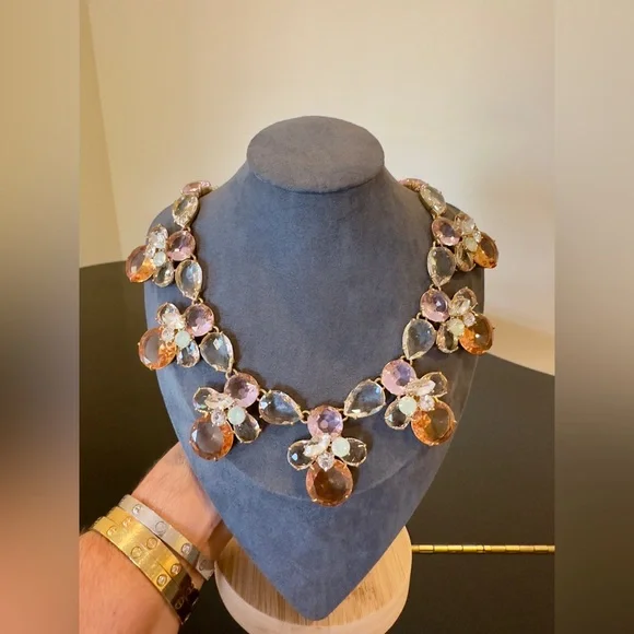 NWT Luxury Wedding Rare Spring Summer Formal J. Crew Crystal Statement Necklace